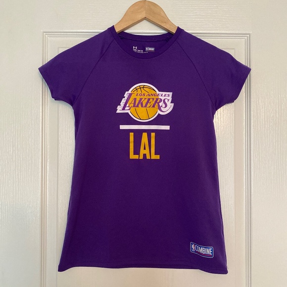 Youth under armour Los Angeles Lakers basketball combine YMD loose heat gear top - Picture 1 of 10